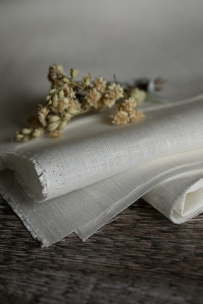 Ivory White Plain Irish Linen