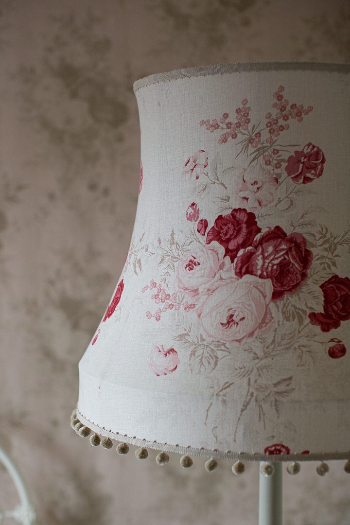 Kate Forman Red Roses Bowed Drum Tailored Lampshade