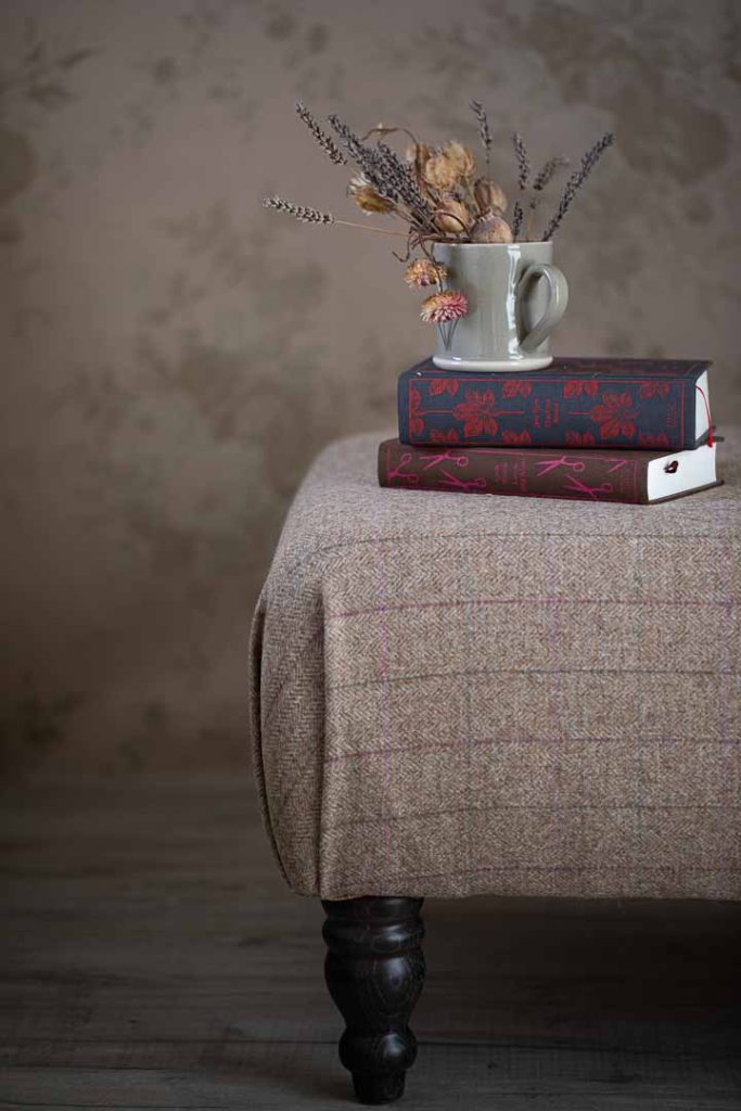 Bespoke Footstool using Wools From Abraham Moon